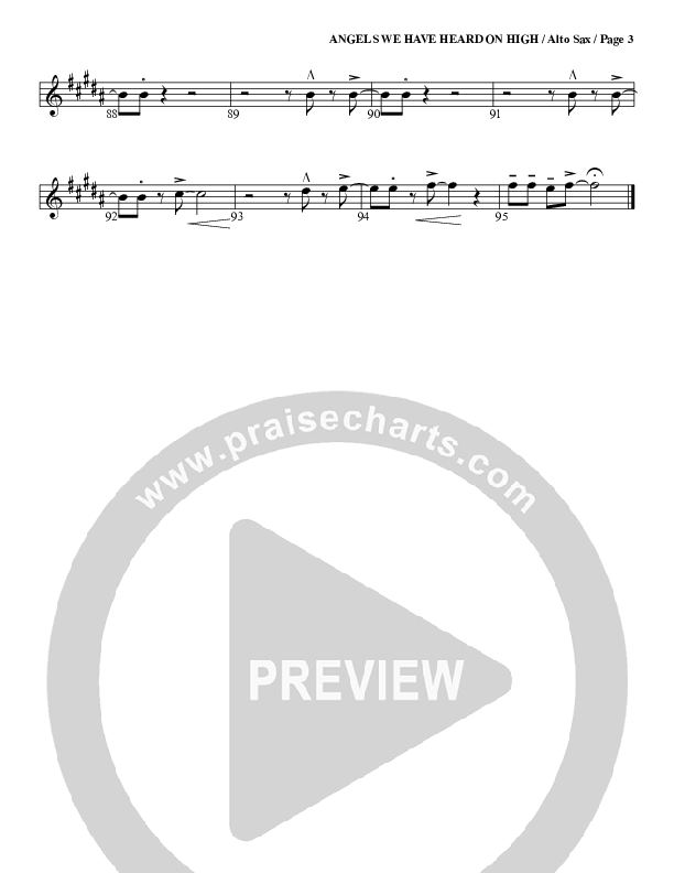 Angels We Have Heard On High Alto Sax (G3 Worship)