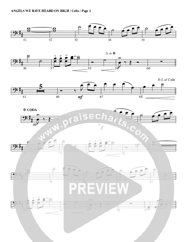 Angels We Have Heard On High Cello (G3 Worship)