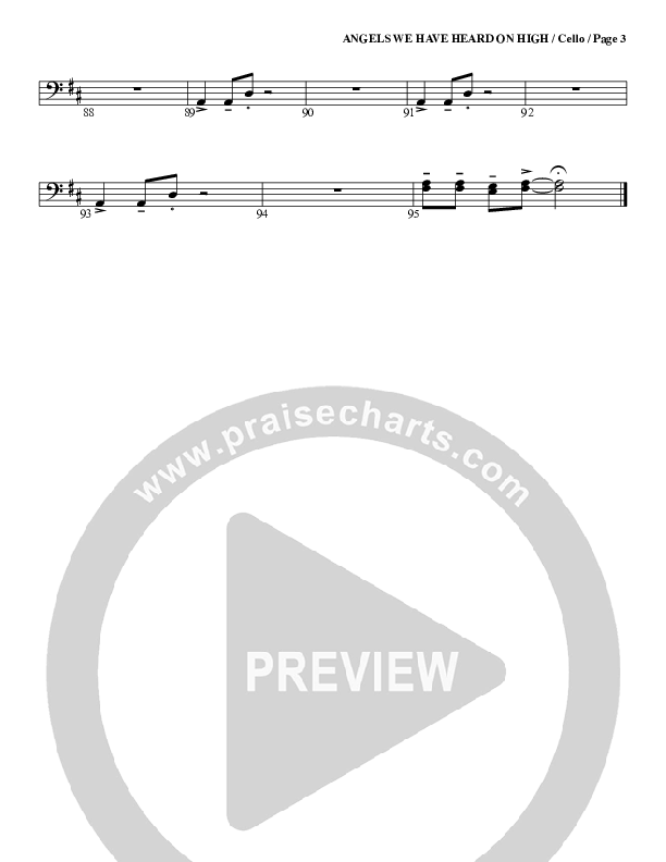 Angels We Have Heard On High Cello (G3 Worship)