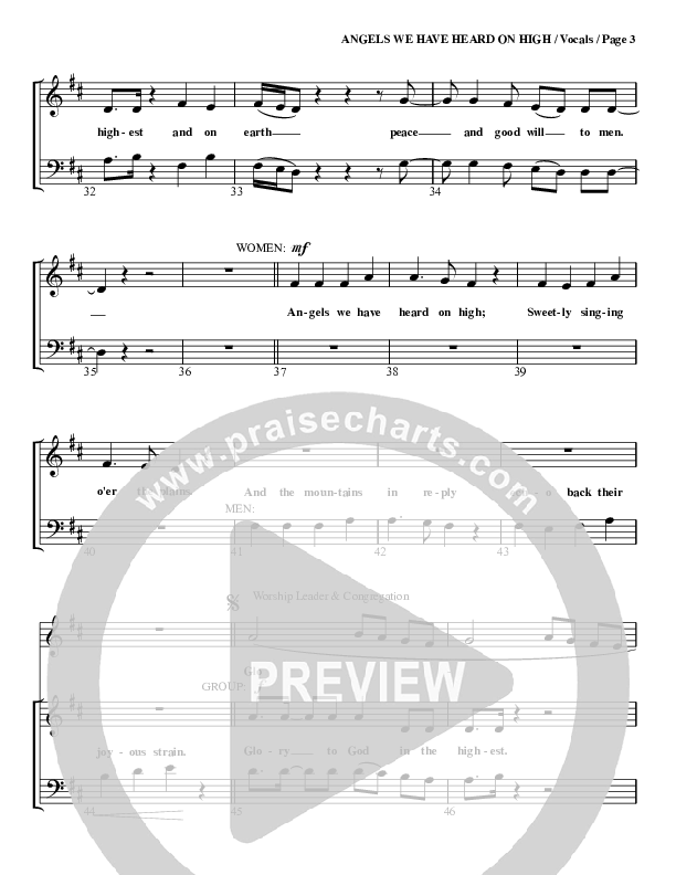Angels We Have Heard On High Choir Sheet (G3 Worship)
