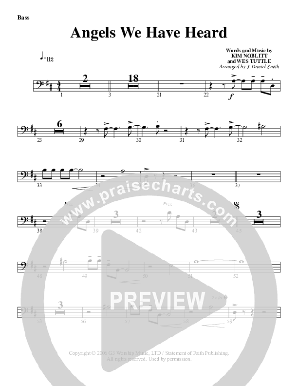 Angels We Have Heard On High Double Bass (G3 Worship)