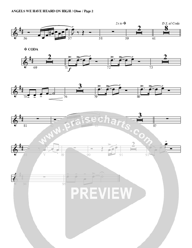 Angels We Have Heard On High Oboe (G3 Worship)