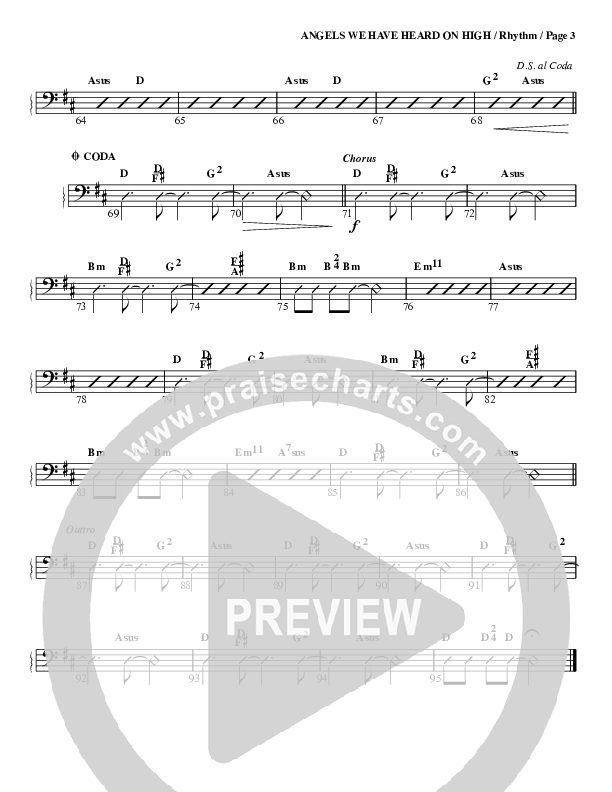 Angels We Have Heard On High Rhythm Chart (G3 Worship)