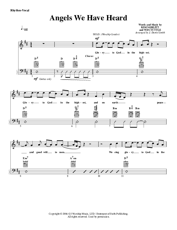 Angels We Have Heard On High Rhythm/Vocal (G3 Worship)