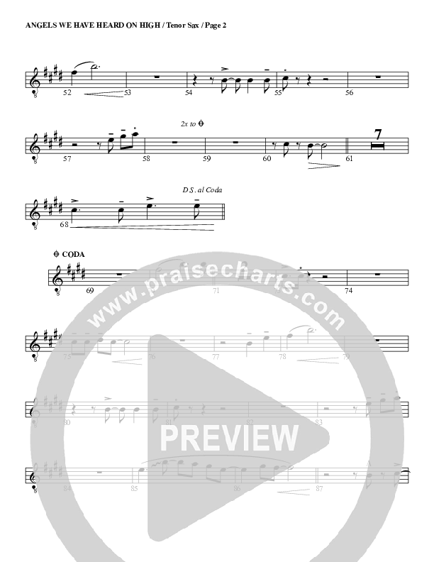 Angels We Have Heard On High Tenor Sax 2 (G3 Worship)