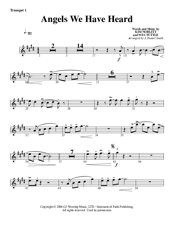 Angels We Have Heard On High Trumpet 1 (G3 Worship)