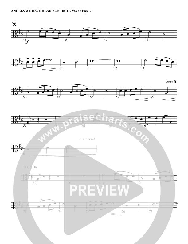 Angels We Have Heard On High Viola (G3 Worship)