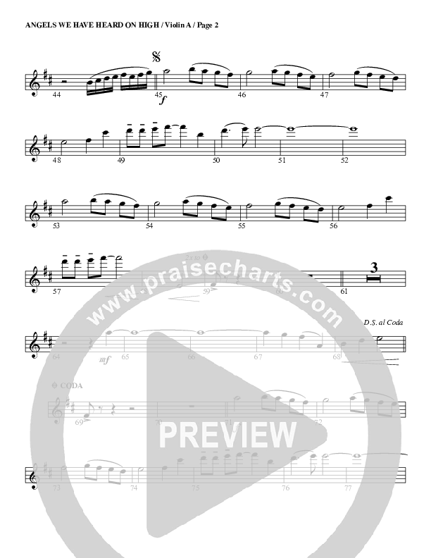 Angels We Have Heard On High Violin 1 (G3 Worship)