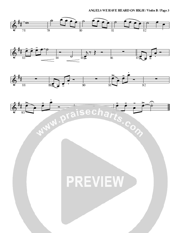 Angels We Have Heard On High Violin 2 (G3 Worship)