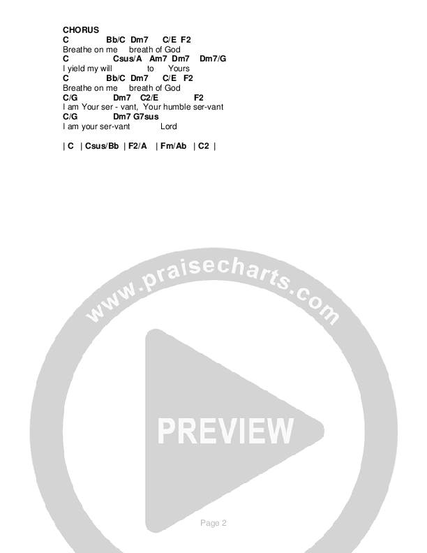 Breathe On Me Breath Of God Chord Chart (G3 Worship)