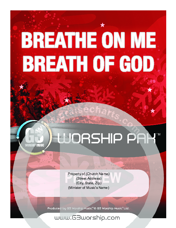 Breathe On Me Breath Of God Cover Sheet (G3 Worship)