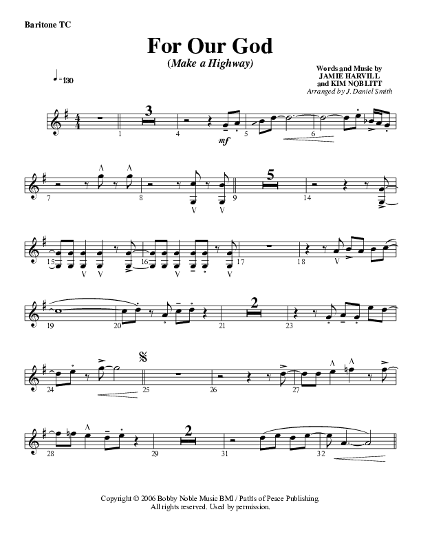 For Our God Baritone TC (G3 Worship)