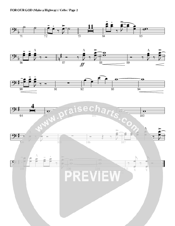 For Our God Cello (G3 Worship)