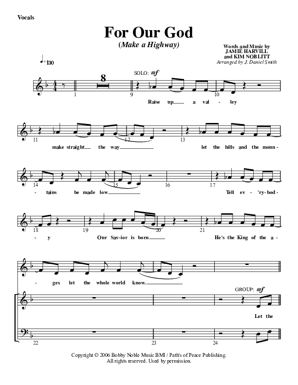 For Our God Choir Sheet (G3 Worship)