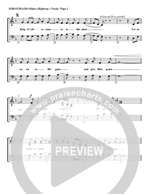 For Our God Choir Sheet (G3 Worship)