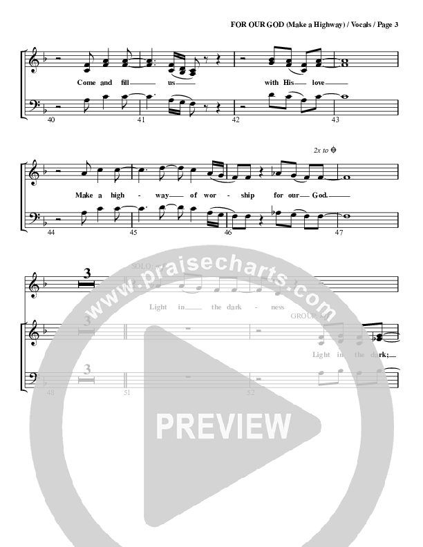 For Our God Choir Sheet (G3 Worship)