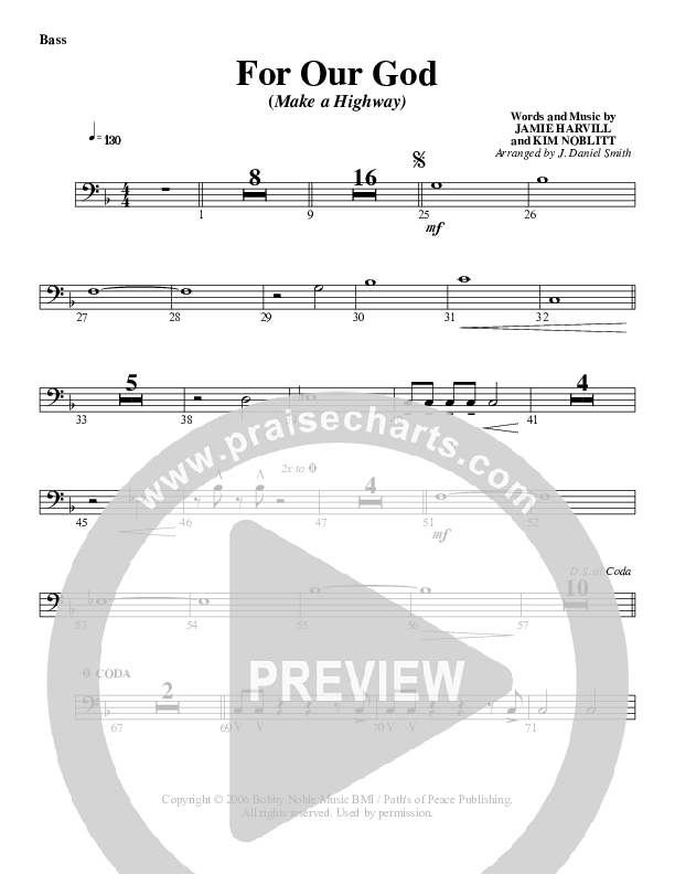 For Our God Double Bass (G3 Worship)