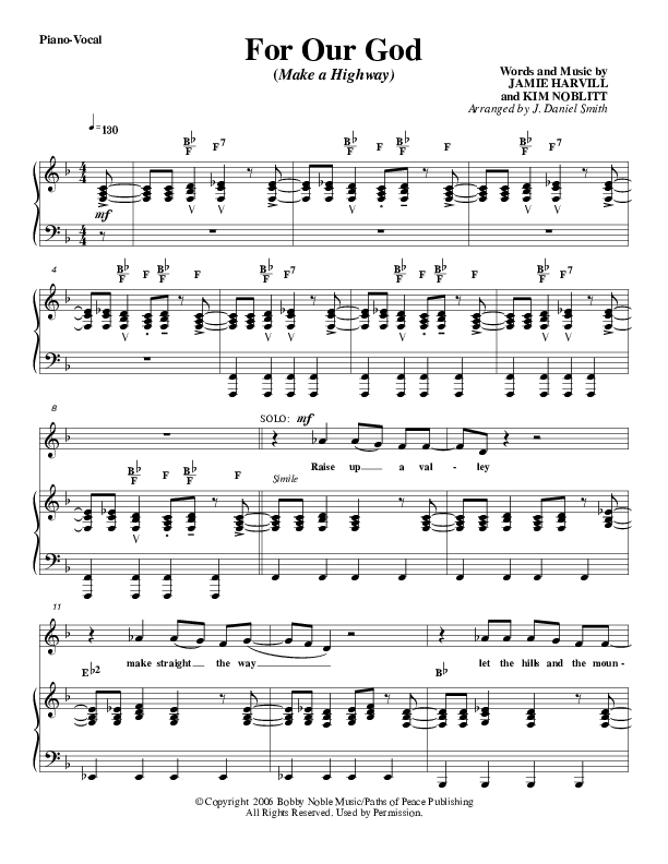 For Our God Lead & Piano (G3 Worship)