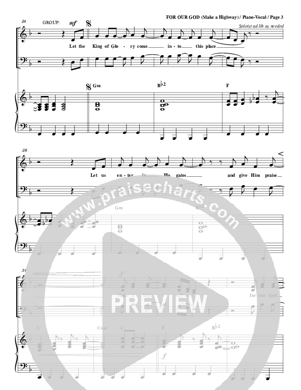 For Our God Lead & Piano (G3 Worship)