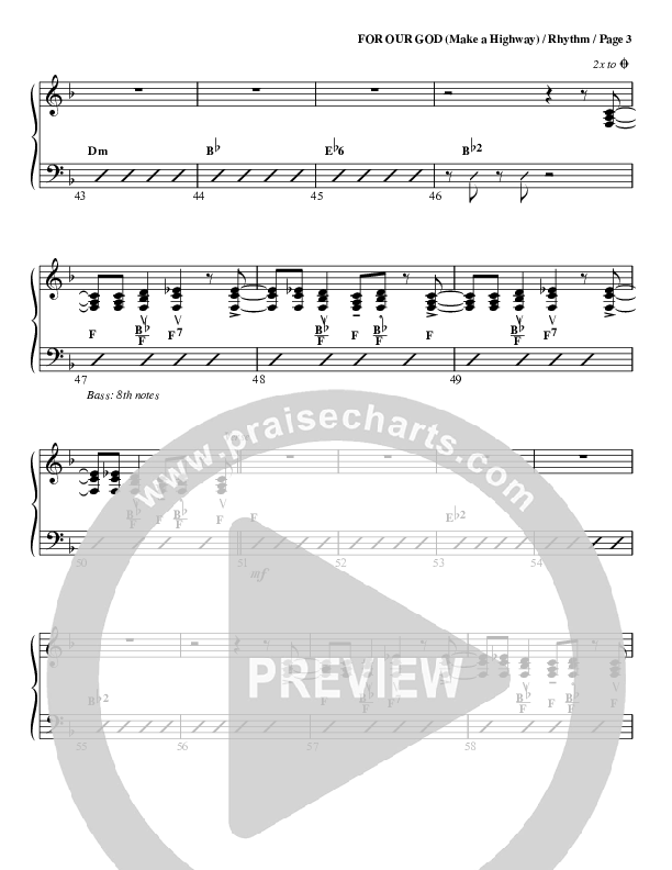 For Our God Rhythm Chart (G3 Worship)