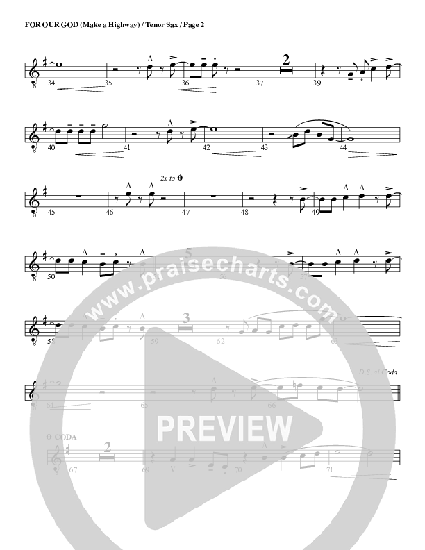 For Our God Tenor Sax 2 (G3 Worship)