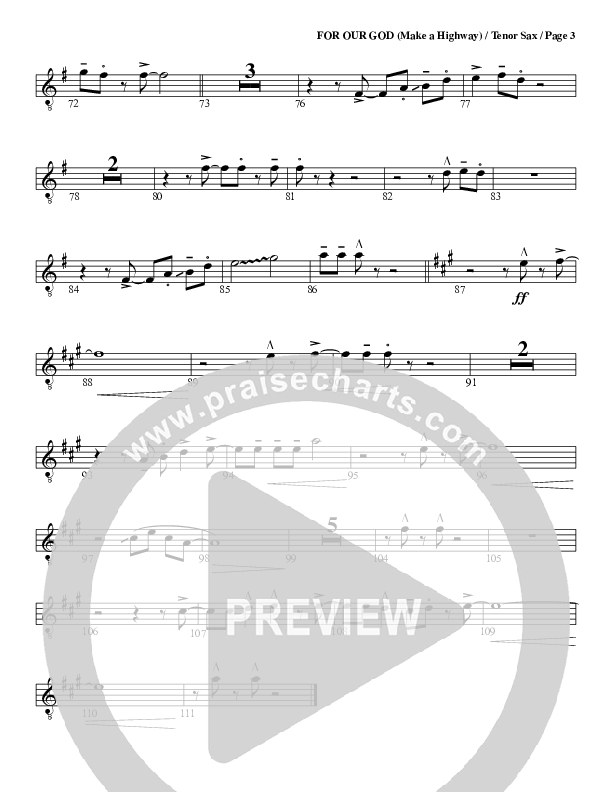 For Our God Tenor Sax 2 (G3 Worship)
