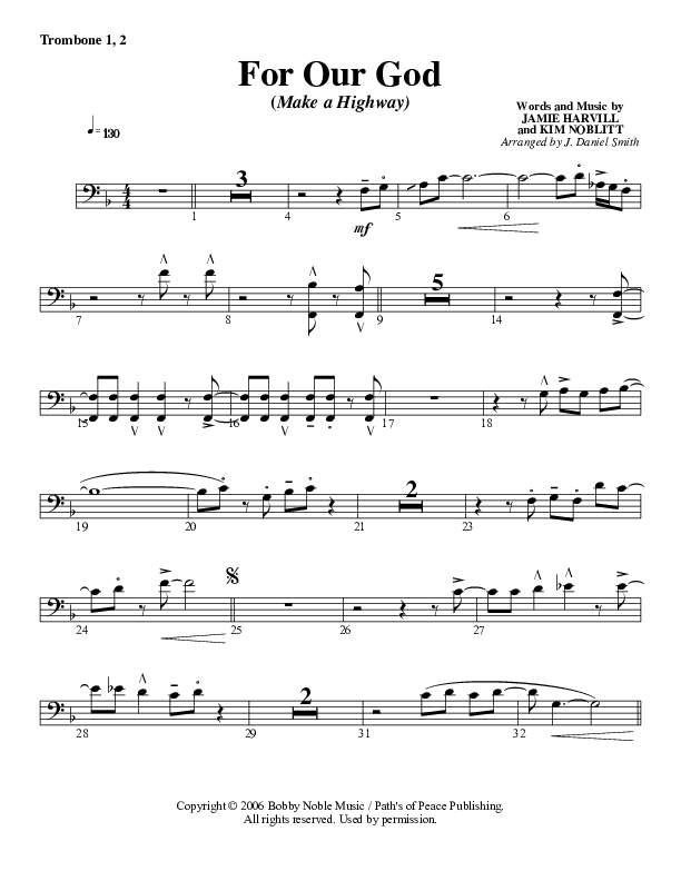 For Our God Trombone 1/2 (G3 Worship)