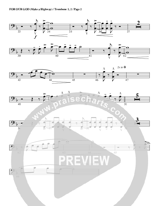 For Our God Trombone 1/2 (G3 Worship)