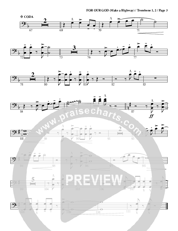 For Our God Trombone 1/2 (G3 Worship)