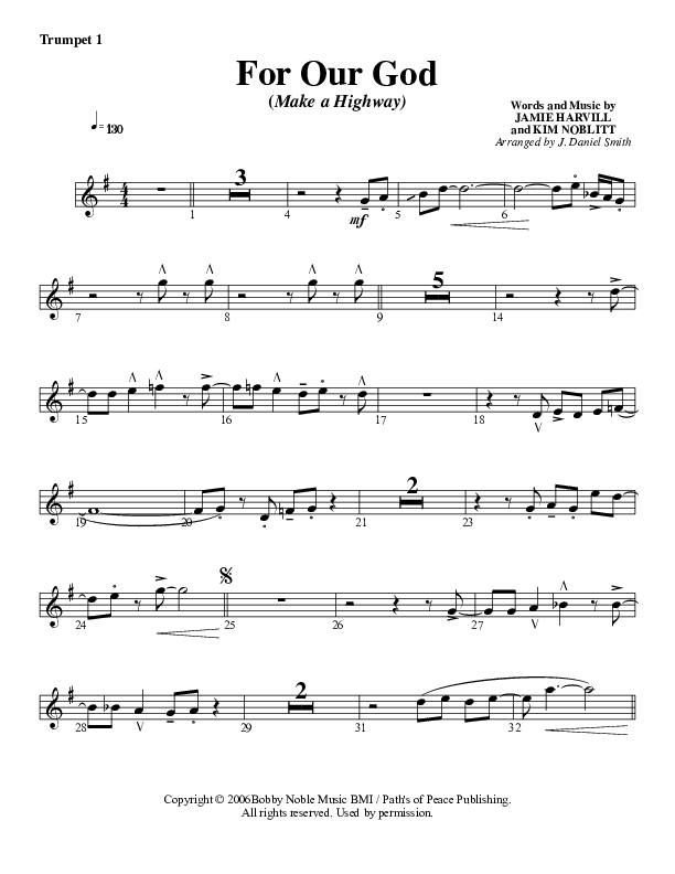 For Our God Trumpet 1 (G3 Worship)
