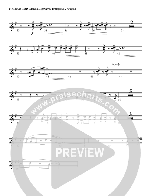 For Our God Trumpet 2/3 (G3 Worship)