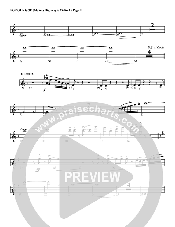 For Our God Violin 1 (G3 Worship)