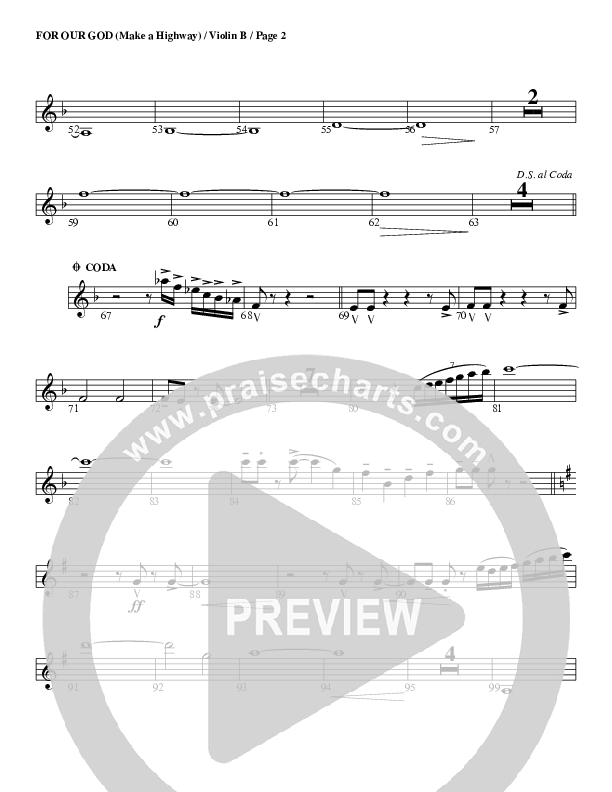 For Our God Violin 2 (G3 Worship)