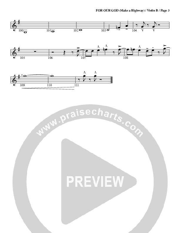 For Our God Violin 2 (G3 Worship)