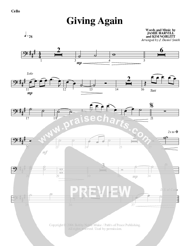 Giving Again Cello (G3 Worship)
