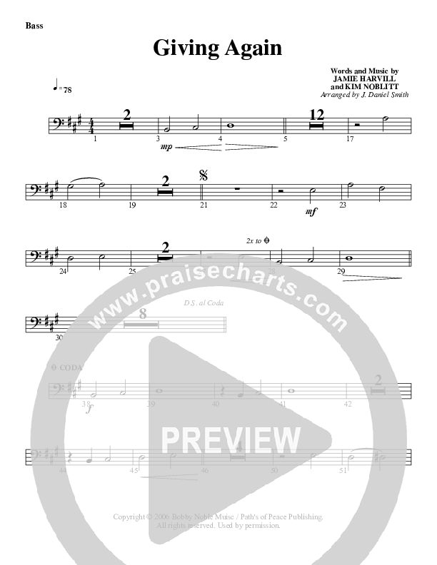 Giving Again Double Bass (G3 Worship)