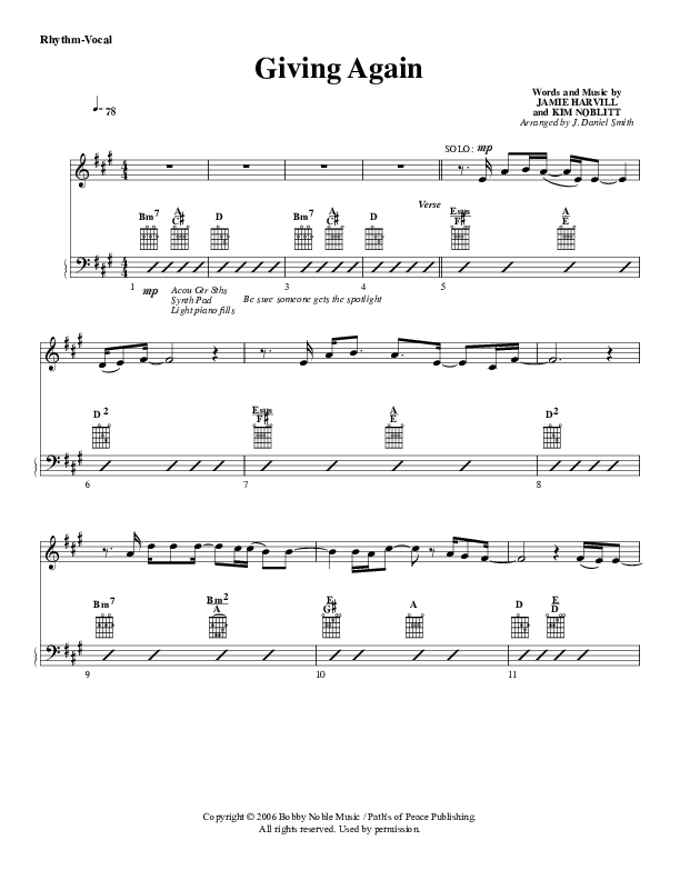 Giving Again Rhythm/Vocal (G3 Worship)