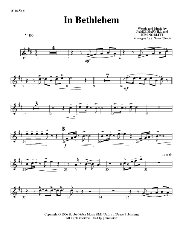 In Bethlehem Alto Sax (G3 Worship)