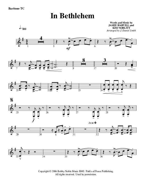 In Bethlehem Baritone TC (G3 Worship)