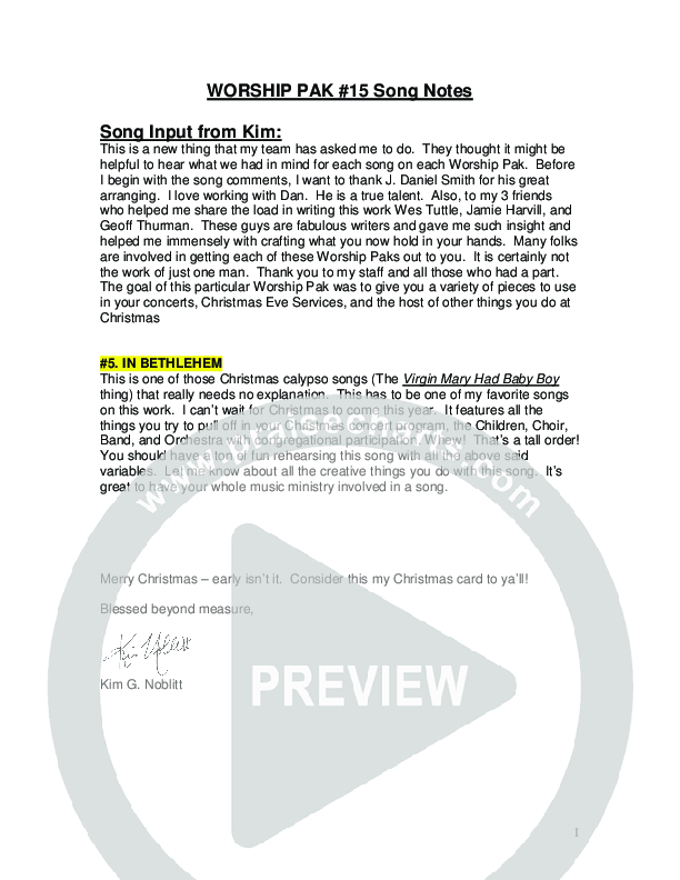 In Bethlehem Cover Sheet (G3 Worship)