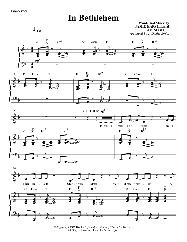 In Bethlehem Piano/Vocal (G3 Worship)