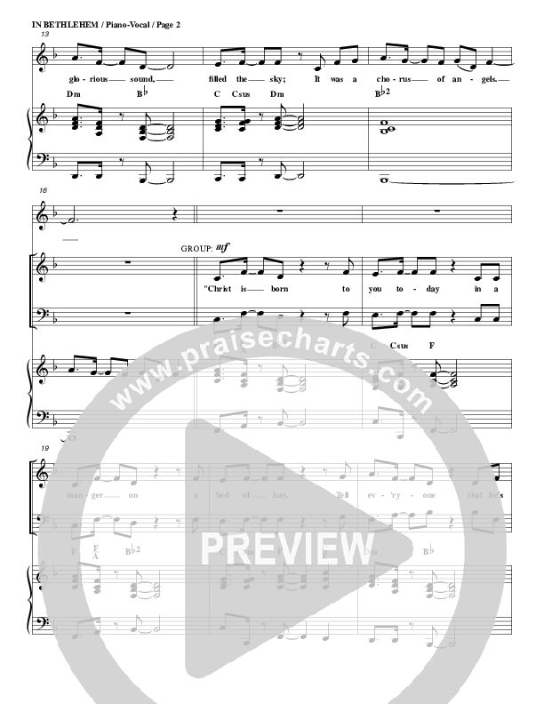 In Bethlehem Piano/Vocal & Lead (G3 Worship)