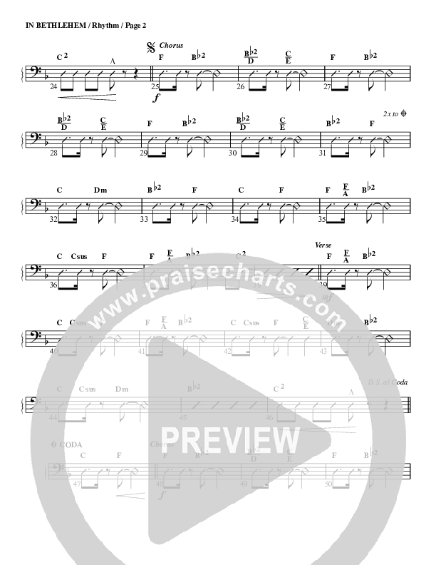 In Bethlehem Rhythm Chart (G3 Worship)