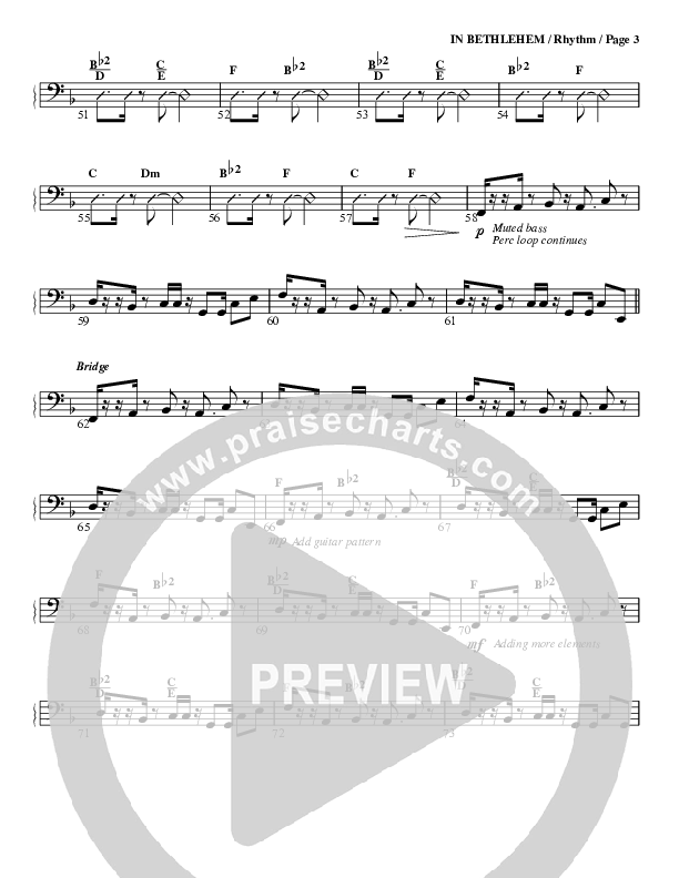 In Bethlehem Rhythm Chart (G3 Worship)