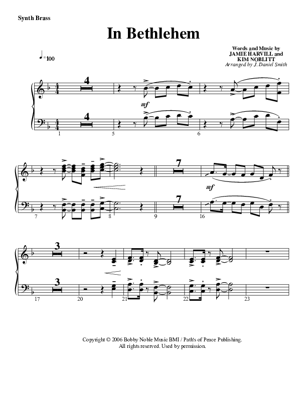 In Bethlehem Synth Brass (G3 Worship)