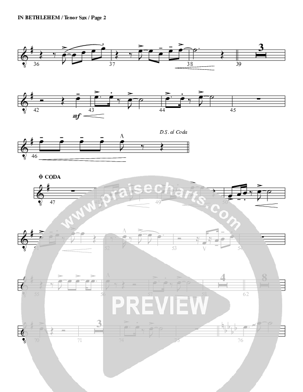 In Bethlehem Tenor Sax 2 (G3 Worship)