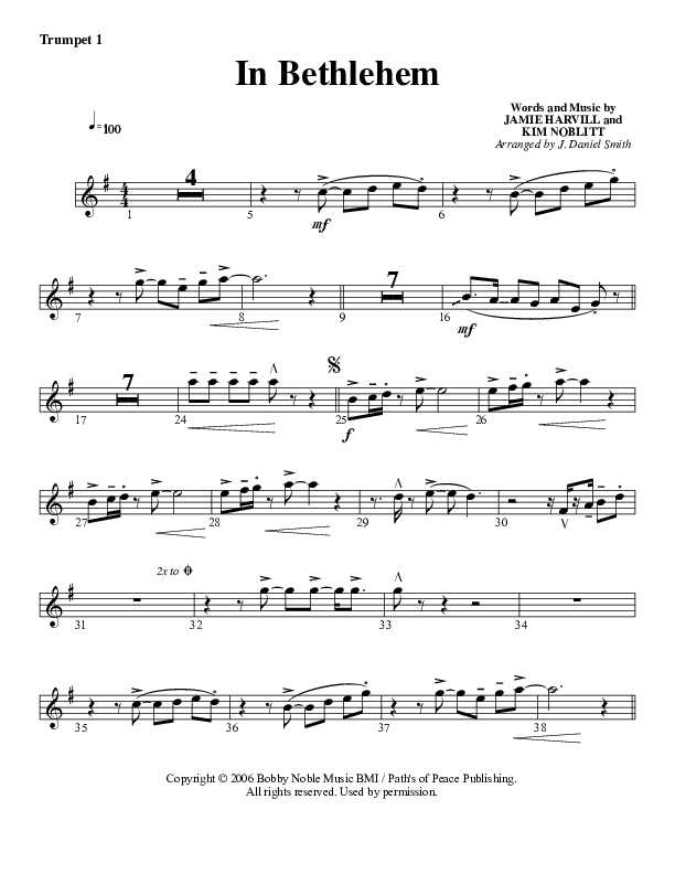 In Bethlehem Trumpet 1 (G3 Worship)