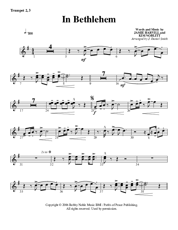 In Bethlehem Trumpet 2/3 (G3 Worship)