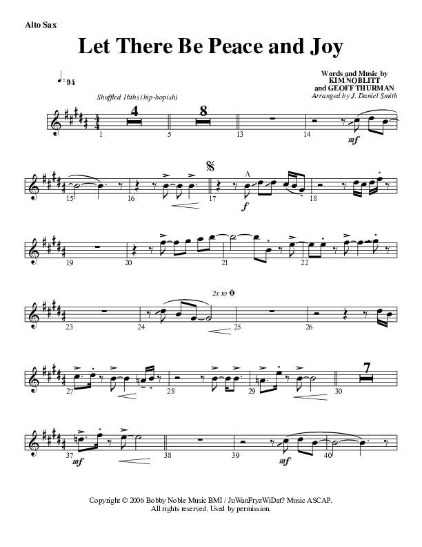 Let There Be Peace And Joy Alto Sax (G3 Worship)