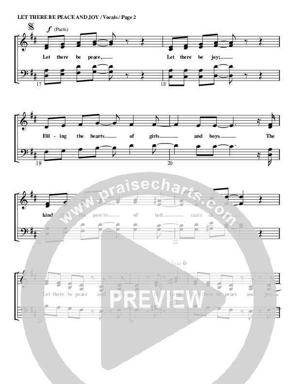 Let There Be Peace And Joy Choir Sheet (G3 Worship)